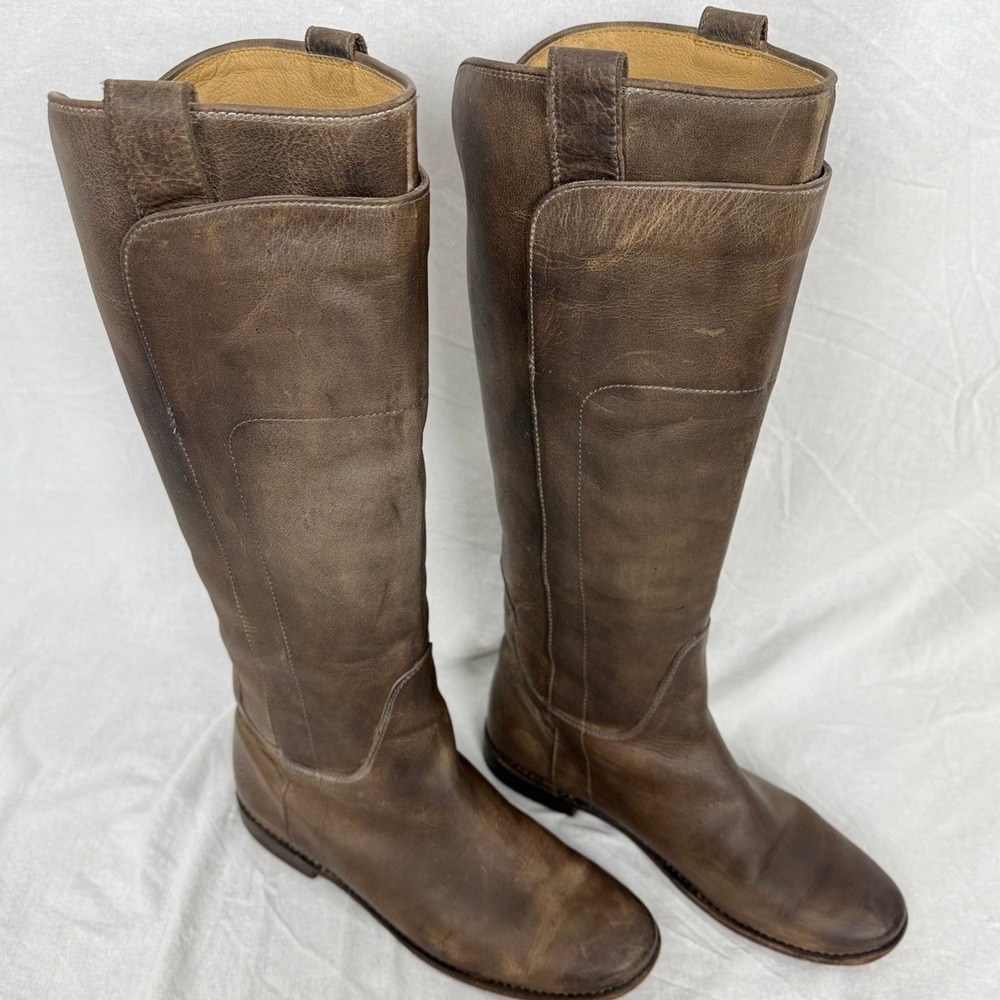 Frye Brown Leather‎ Riding Boots Women's Tall Knee High Classic Style 8.5